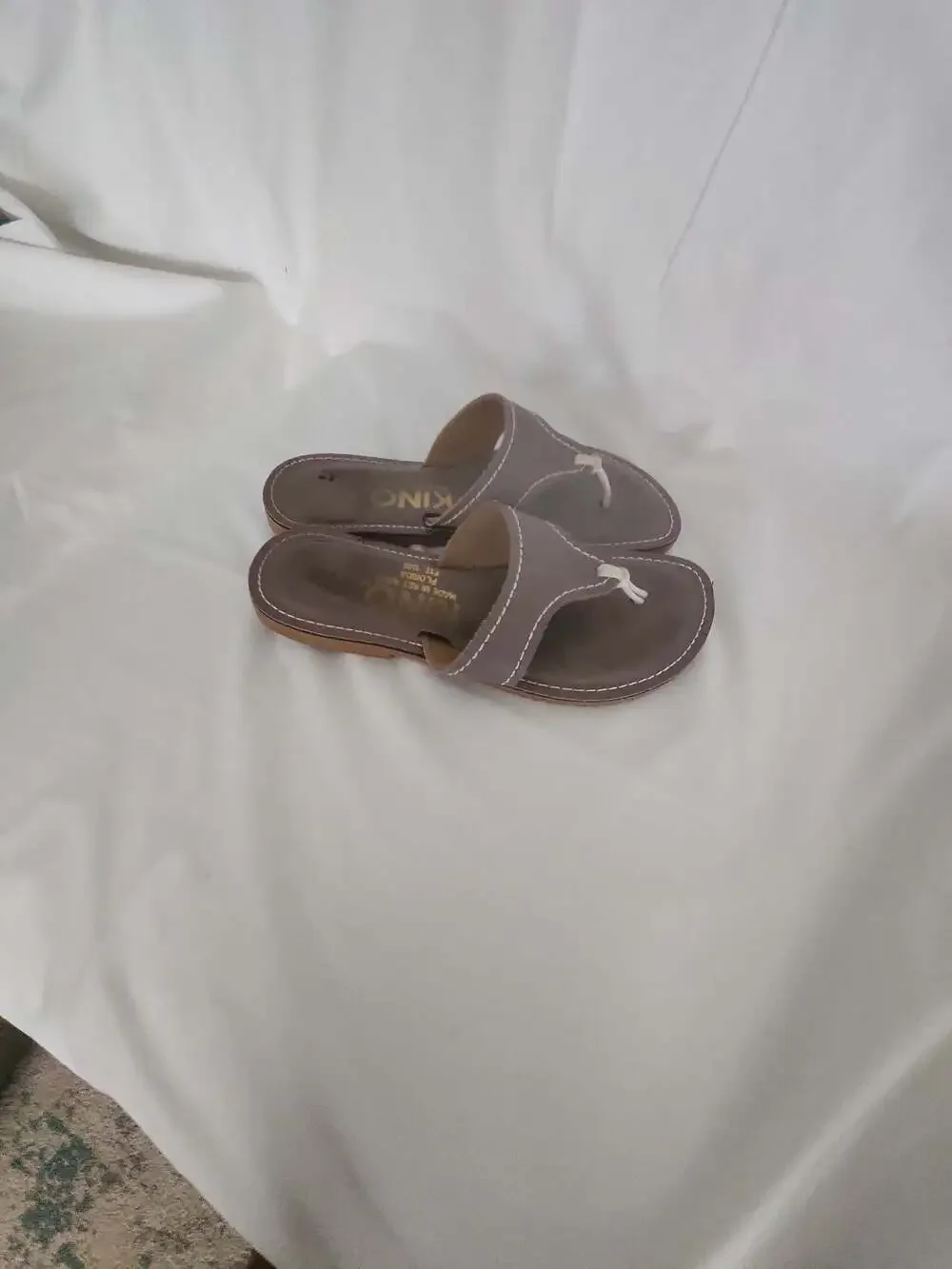 Kino Lily Handmade Leather Thong Sandals Key West Gray